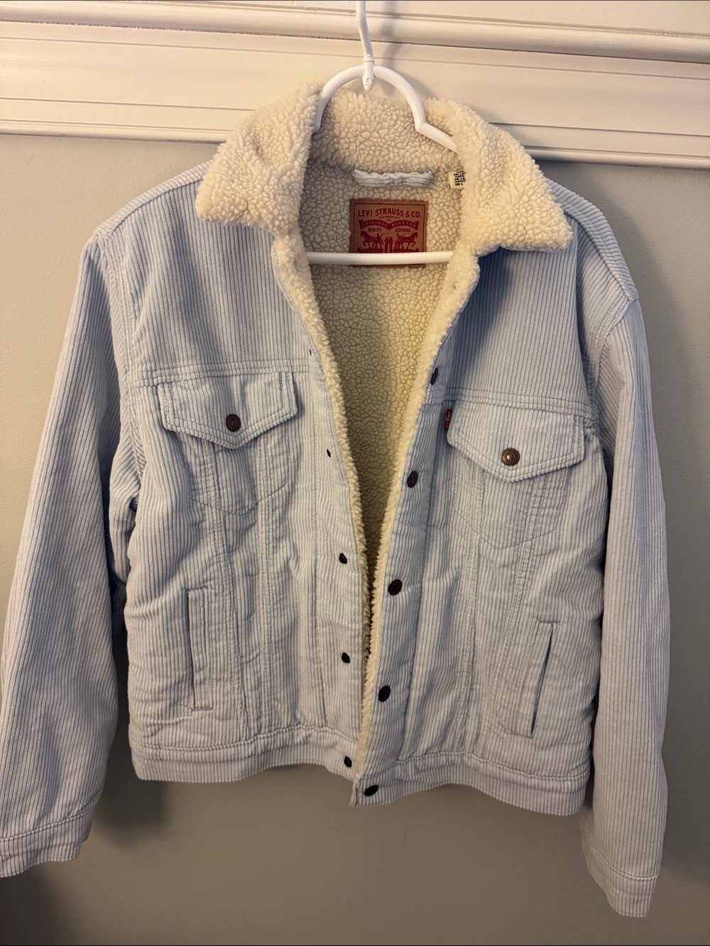 Levi's Light Blue Corduroy Sherpa-Lined Jacket